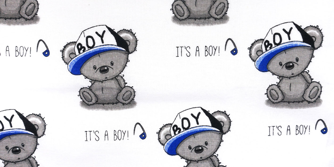 Pieluchocerata flanelowa misie boy białe